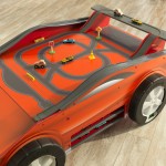 Masuta de joaca in forma de Masina - Speed N Play Kidkraft- Masa din lemn cu piste trasee auto si spatiu de stocare